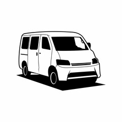 Vector silhouette of a Multi Purpose Vehicle car to carry many passengers