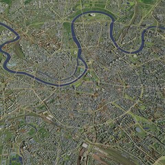 Fototapeta premium 3D illustration of city and urban in Moscow Russia