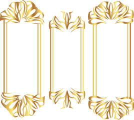 golden frame with ribbon 
Decorative vintage gold dividers frame border ornaments