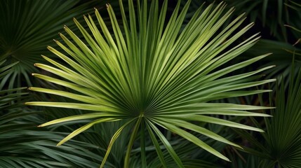 Obraz premium Graceful Fronds of Saw Palmetto Revealing Intricate Patterns and Vibrant Tropical Allure in Nature
