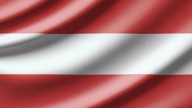 4K seamless loop footage of the Austrian flag waving gently. Features vibrant red and white stripes, symbolizing national identity, unity, and independence. Ideal for patriotic content.