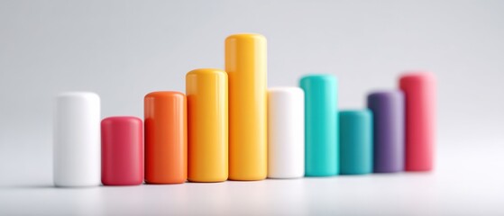 Data visualization trends analyzing colorful bar graphs in business analytics modern office environment high-quality graphic design