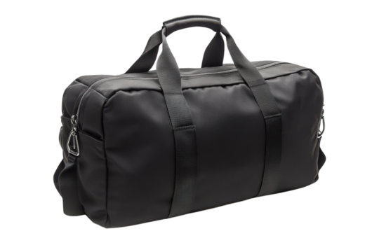 Dark travel duffel bag weekend trip black gym bag vacation carryall luggage accessory simple style