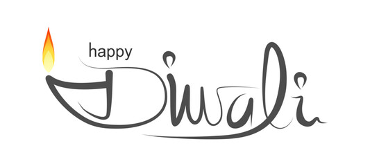 Fototapeta premium Happy Diwali writing vector design for Diwali celebration eps 1