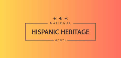 Minimal Hispanic Heritage Month Banner with Orange Coral Gradient