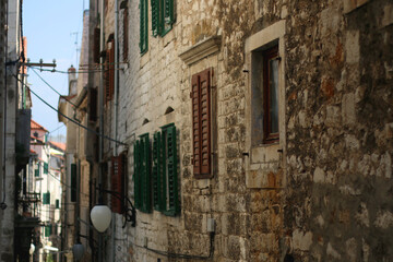 Traditional Mediterranean architecture in Sibenik, Croatia.