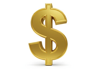 Obraz premium A ThreeDimensional Rendering of a Golden United States Dollar Sign Symbol of Wealth Finance and Currency