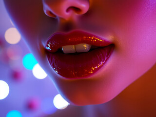 Obraz premium close up of a woman lips