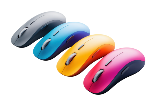Colorful Computer Mouse Set Ergonomic Design Wireless Technology and Vibrant Aesthetics for Modern