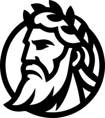 Minimalist Black Silhouette Classical Figure Logo – Elegant Timeless Vector Design

