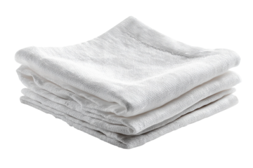 Stacked White Muslin Cloths on Black Backdrop Soft Fabric Texture Home Textiles Medical Supplies