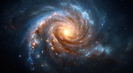 Obraz premium Spiral Galaxy Lights Cosmos with Brilliant Swirls for Astronomical Education