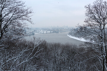 Ukraine Kyiv winter landscape
