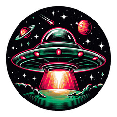 Kids Exploring Space in Colorful Cartoon Style with Fun Galactic Elements