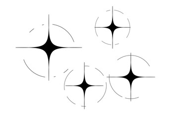 漫画風なキラキライラスト(ブラック}38