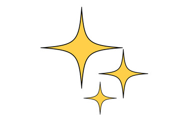 漫画風キラキライラスト(黄色}32