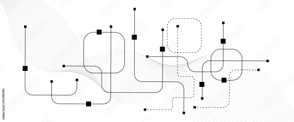 Aufkleber technology abstract background with circuit board texture. creative idea ai banner. internet technol