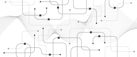 Technology abstract background with circuit board texture. Creative idea AI banner. Internet technology. Tech concept for poster, header, web banner, website, presentation.