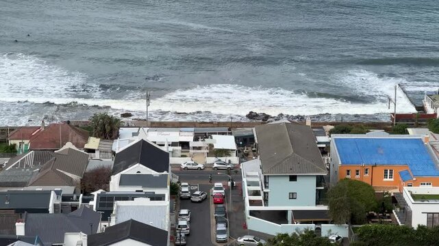 View of Kalk Bay from Boyes Drive, near Cape Town, South Africa.