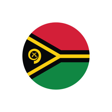 Vanuatu Flag Button. Round Vanuatu flag icon. Vanuatu flag badge Vector for independence day celebration Png on transparent background.eps