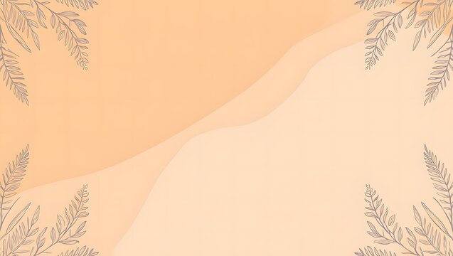 Delicate botanical branches on soft peach background