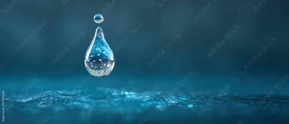 Poster captivating water droplet action nature close-up fluid dynamics tranquil environment macro viewpoint