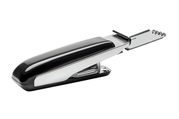 Chrome stapler elegance office tool staple paperwork shiny metal modern device desk accessory clip
