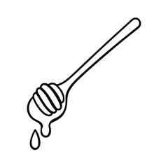 sweet honey dripping from wooden spoon