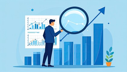 Businessman examines growth charts (1)