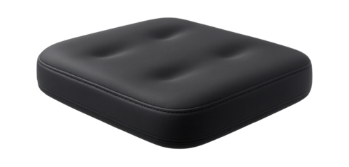 Compact cushioned footrest mat for under a desk in a small apartment study