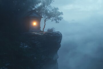 Fototapeta premium tree in the fog