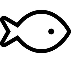 Simple Outline Minimalist Fish Shape Icon Symbol Sign Element