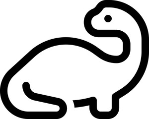 Minimalist Simple Outline Cute Dinosaur Creature Prehistoric Era Icon