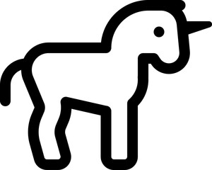 Outline Simple Unicorn Stand Graphic Silhouette Shape Symbol Sign Icon