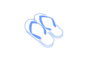 minimalist illustration of a pair of flip-flops, symbolizing comfort, casual lifestyle, summer vibes, and beachwear simplicity. 