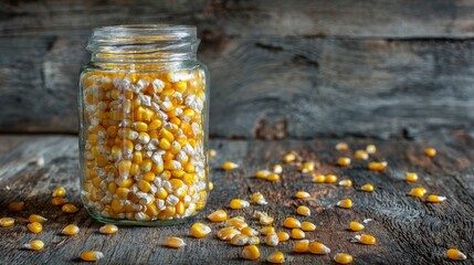 Jar Overflowing with Autumnal Corn Kernels