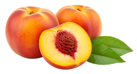 Ripe and Juicy Nectarines A Close Up of Fresh Fruit with a Slice Showing the Pit