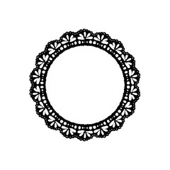 繊細でかわいい円形レースのイラスト