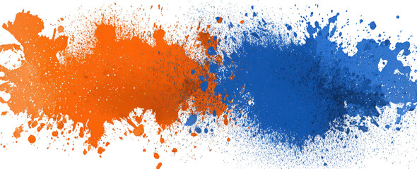 Abstract splatter of orange and blue (2)