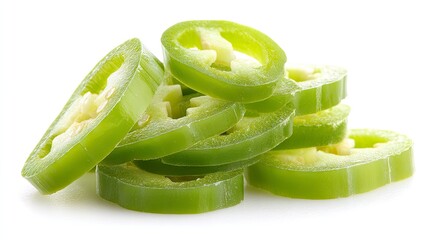 Sliced jalapeños spicy fresh vibrant green