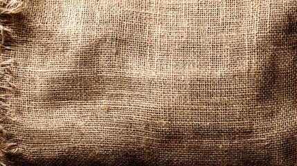 Textured burlap fabric with raw edge