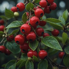 Obraz premium red berries of a raspberry