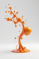 create an abstract 3d rendering featuring a surreal object based on metabolic spheres in the process of fusion