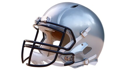 Fototapeta premium Silver American Football Helmet with Black Faceguard and Visor