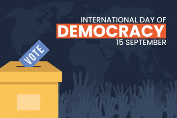 International Day of Democracy on 15 September. Democracy day celebration banner. Vector