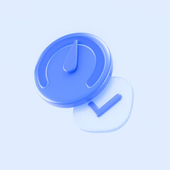 3D Speed Optimization Icon with Check Mark