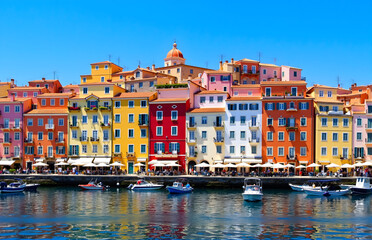 Fototapeta premium Colorful Town by the Water