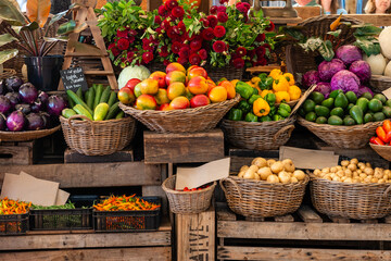 Frisches Obst Gemüse Bauernmarkt Fülle