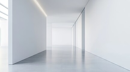 Fototapeta premium Empty white hallway, modern design