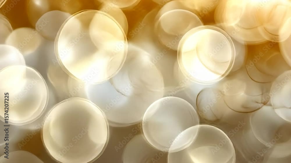 Poster abstract background with overlapping circles in beige and gold tones
